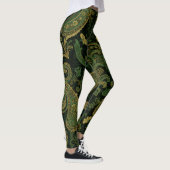 Leggings Aria Grace Regal Emerald Paisley Boho Design (Droite)