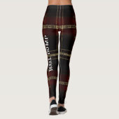Leggings AriaGrace Regal Burgundy Gold Plaid Pattern Vol 23 (Dos)