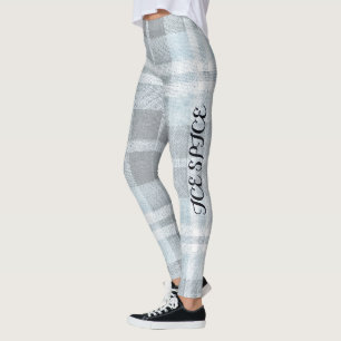 Leggings AriaGrace Silver Frost Motif Carreaux Hiver Vol 24