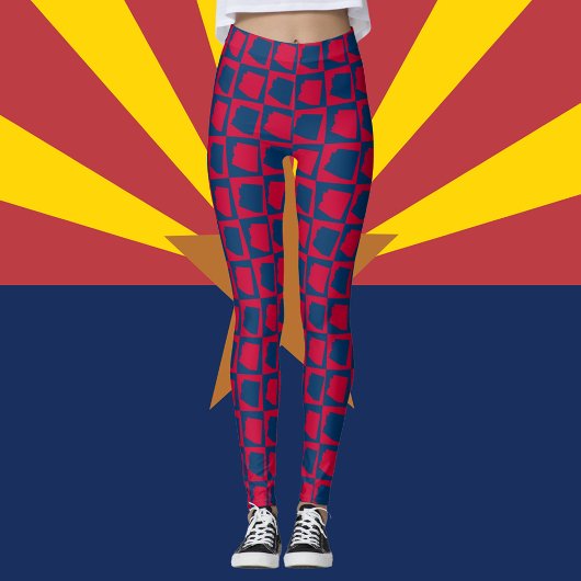 Leggings Arizona États-Unis Motif rouge et bleu