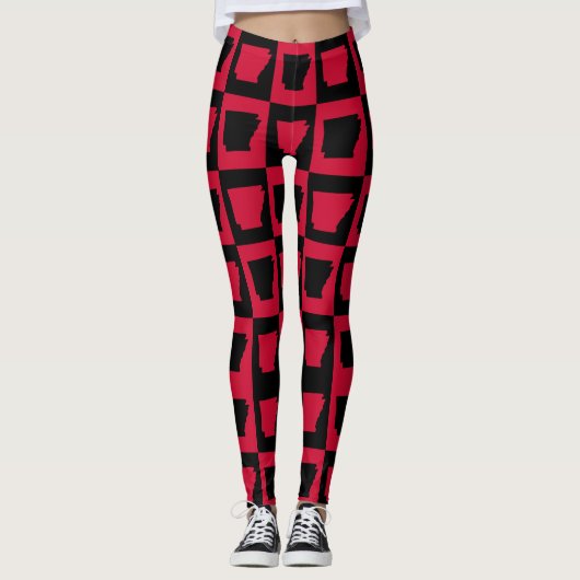 Leggings Arkansas Black and Red Pattern (Devant)