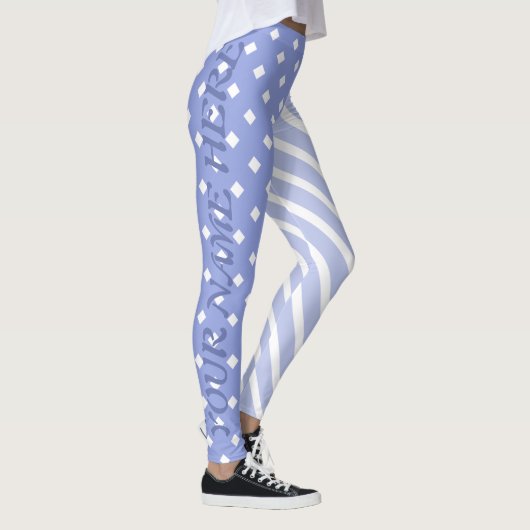 Leggings Arlequin bleu clair à demi et demi Motif (Droite)