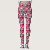 Leggings Arlequin / diamant motif - Gris et vin (Devant)