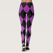 Leggings Arlequin ~ Motif diamant ~ Design rose et violet (Dos)