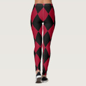 Leggings Arlequin ~ Motif diamant ~ Rouge & Noir ~ (Dos)