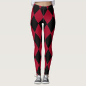 Leggings Arlequin ~ Motif diamant ~ Rouge & Noir ~ (Devant)