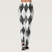 Leggings Arlequin noir blanc-glace classique Jacquard diama (Dos)