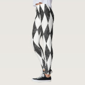 Leggings Arlequin noir blanc-glace classique Jacquard diama (Gauche)