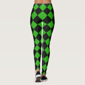Leggings Arlequin noir et vert Diamond Motif vérifié (Dos)