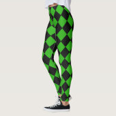 Leggings Arlequin noir et vert Diamond Motif vérifié (Gauche)
