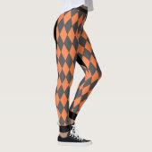 Leggings Arlequin Orange Coeur Noir (Droite)