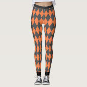 Leggings Arlequin Orange Coeur Noir (Devant)