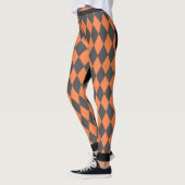 Leggings Arlequin Orange Coeur Noir (Gauche)