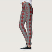 Leggings Arlequin rouge et gris et Motif des rayures (Gauche)