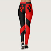Leggings Arlequin rouge et noir (Dos)