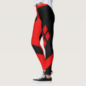 Leggings Arlequin rouge et noir (Gauche)