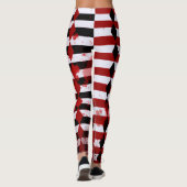 Leggings Arlequin sanglant Jambes noires, blanches et rouge (Dos)