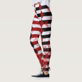 Leggings Arlequin sanglant Jambes noires, blanches et rouge (Gauche)