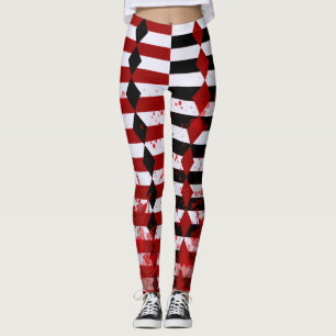 Leggings Arlequin sanglant Jambes noires, blanches et rouge