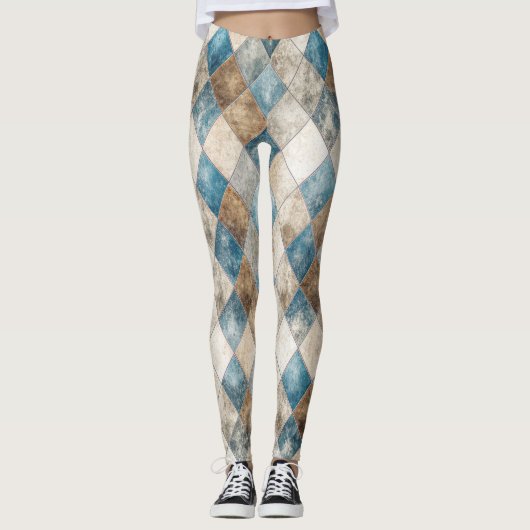 Leggings arlequins en détresse (Devant)