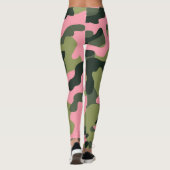 Leggings Armée verte et rose camouflage (Dos)