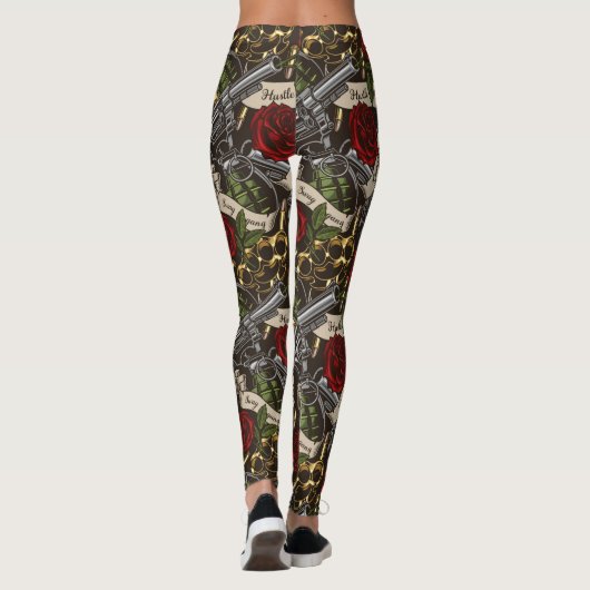 Leggings Armes et fleurs (Dos)