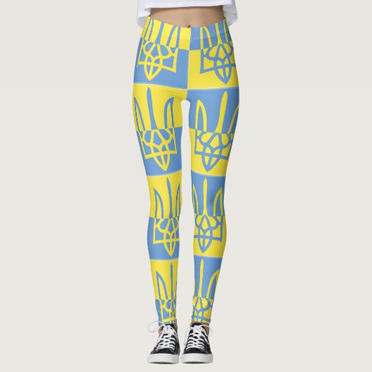Leggings Armoiries de l'Ukraine Poseidon Trident Tryzub Dra (Devant)
