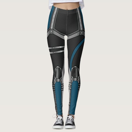 Leggings Armure de Cyborg Bleue et Noire (Devant)