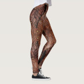 Leggings Armure de la veste en cuir viking Abstrait, Brown (Droite)
