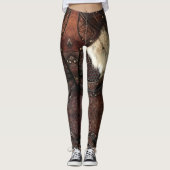 Leggings Armure de veste viking Brown Cuir Abstrait (Devant)