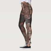 Leggings Armure de veste viking Brown Cuir Abstrait (Gauche)