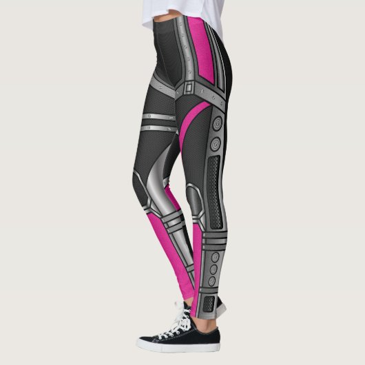 Leggings Armure Robot Rose (Gauche)