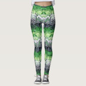 Leggings Aromantic Dragon Damask - Aro Pride Drapeau Couleu (Devant)