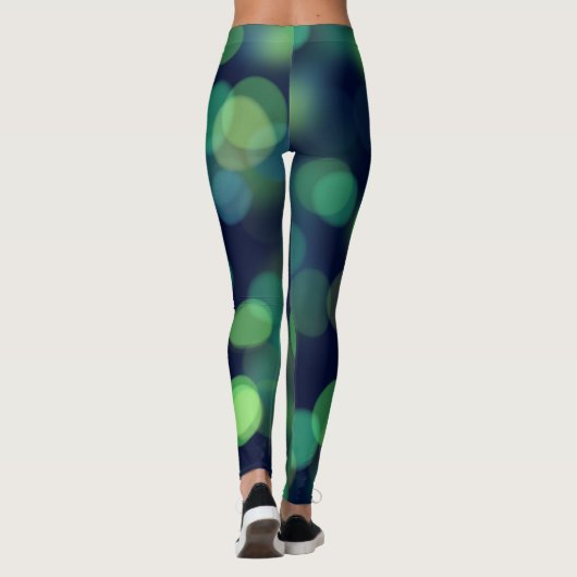 Leggings Arrière - plan Abstrait du livre vert noir (Dos)