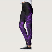 Leggings Arrière - plan Abstrait noir et violet (Gauche)