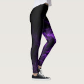 Leggings Arrière - plan Abstrait noir et violet (Droite)