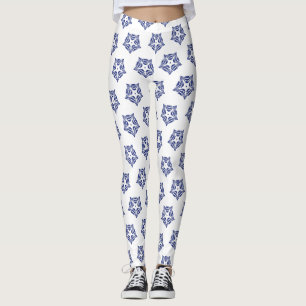 Leggings Arrière - plan blanc bleu marine étoile blanche