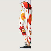 Leggings Arrière - plan blanc Flower Art (Gauche)