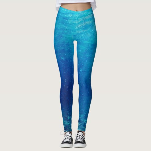 Leggings Arrière - plan Blue Deep Ocean (Devant)
