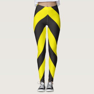 Leggings Arrière - plan Chevron noir et jaune