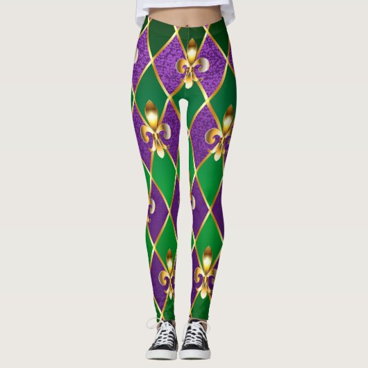 Leggings Arrière - plan de bijoux Mardi Gras (Devant)