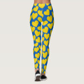 Leggings Arrière - plan de coeur bleu jaune (Dos)