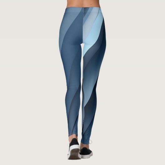 Leggings Arrière - plan de formes superposées dans les bleu (Dos)
