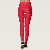 Leggings arrière - plan de fraise drôle rouge (Dos)