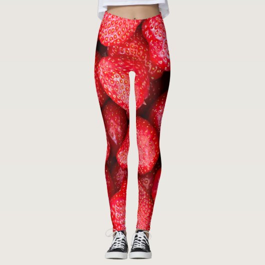 Leggings Arrière - plan de fraises (Devant)