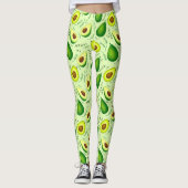 Leggings Arrière - plan de fruits frais Avocado Motif (Devant)