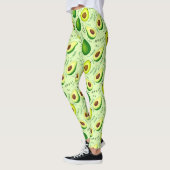 Leggings Arrière - plan de fruits frais Avocado Motif (Gauche)