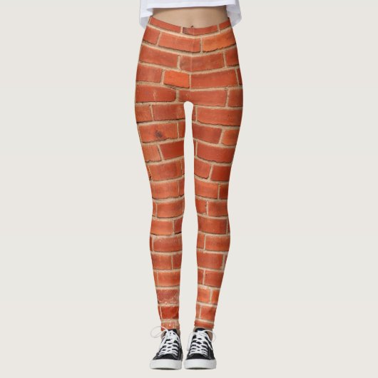 Leggings Arrière - plan de texture de mur en briques rouges (Devant)