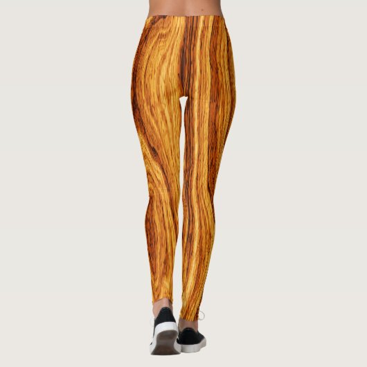 Leggings Arrière - plan de texture du grain de bois (Dos)