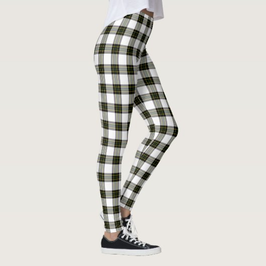 Leggings arrière - plan do-it-yourself - Tartan blanc noir (Droite)